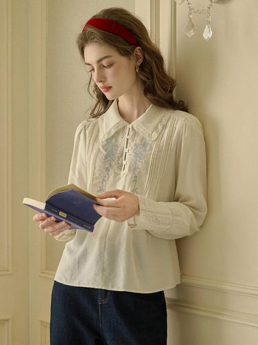 Rose Embroidery Shirt - Simple Retro - Modalova