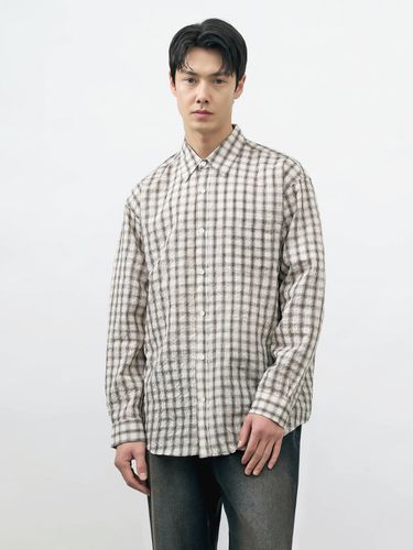 Oversized Checkered Shirt_Beige - INDUST - Modalova