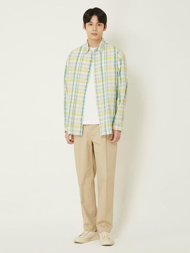 Oversized Check Shirt Yellow - EPIGRAM - Modalova