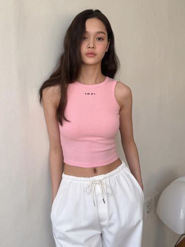 Cap Neck Ribbed Crop Top - Pink - INJIACTIVE - Modalova