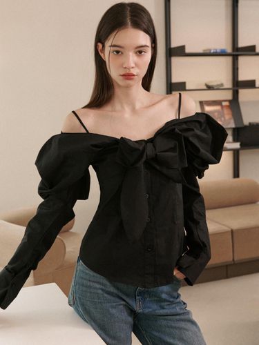 Ribbon Off-shoulder Adjustable Blouse [] - HIBISCUS BLOOM - Modalova