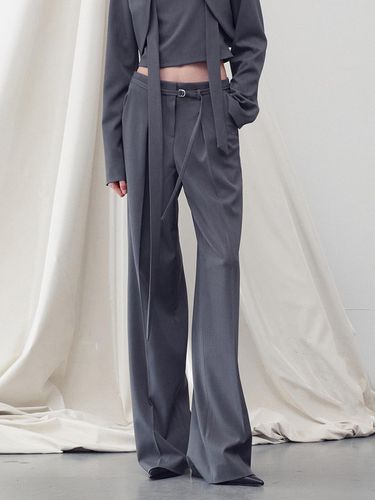 Straight Leg Belted Trouser - RE RHEE - Modalova