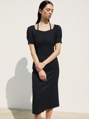 SWEETHEART NECK HALF SLEEVE DRESS - MIDNIGHT NAVY - RE RHEE - Modalova