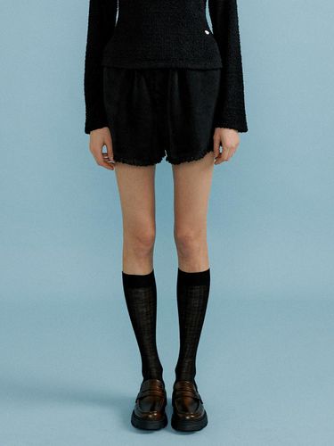 Flower Ruffle Lace Shorts_Black - OEF - Modalova