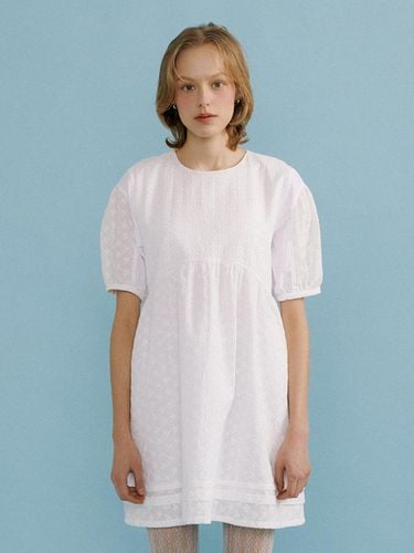 Flower Embroidery Mini Dress_White - OEF - Modalova