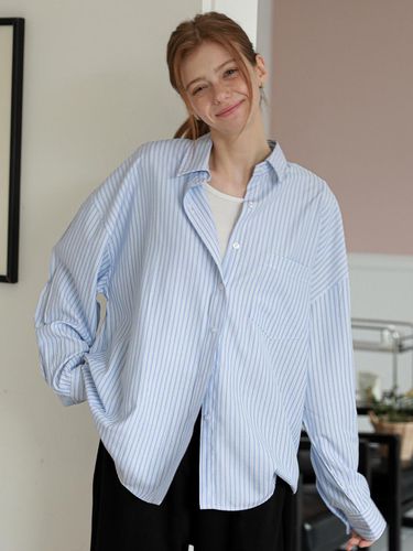 Mary Oversized Stripe Shirt Blue - LOSSYROW - Modalova