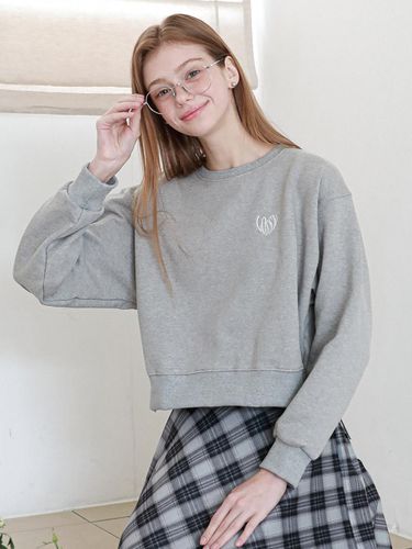 Heart Symbol Rap Sweatshirt Gray - LOSSYROW - Modalova