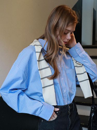 Oversized Eden Stripe Shirt Blue - LOSSYROW - Modalova