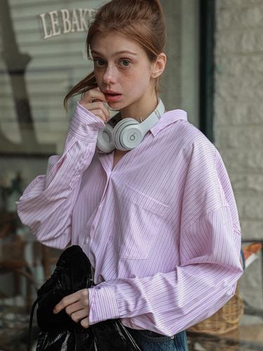 Mary Oversized Stripe Shirt Pink - LOSSYROW - Modalova