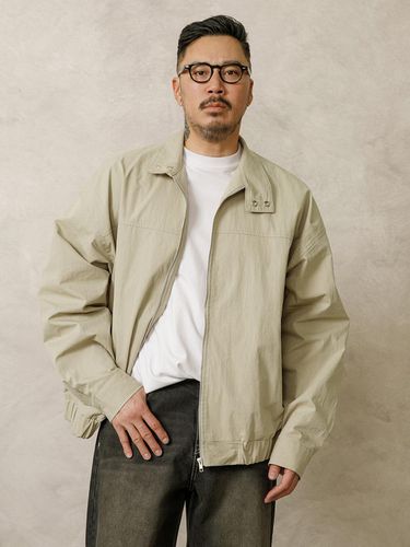 Oversized High Neckline Cotton Jacket_Beige - RUGGED HOUSE - Modalova