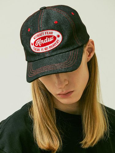 W Logo Emblem Denim Trucker Cap_Black - KND - Modalova