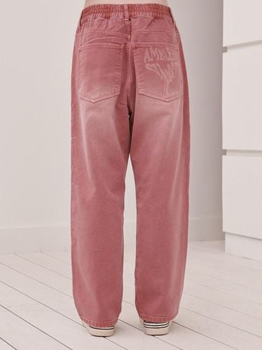 Heart Sunset Wide Jeans_Pink - AMBLER - Modalova