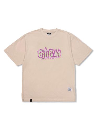 Home Vintage-Like Washed Oversized T-shirt_Beige - STIGMA - Modalova