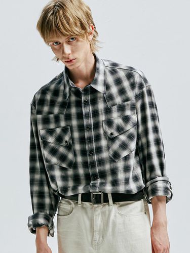 S Plaid Western Shirt_Black - KND - Modalova