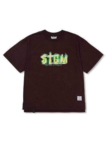 Home Vintage-Like Washed Oversized T-shirt_Brown - STIGMA - Modalova