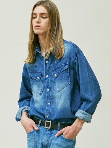 Western Washed Denim Shirt_Blue - KND - Modalova