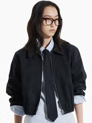 Heavy Cotton Workwear Crop Jacket_Navy - COQUET - Modalova