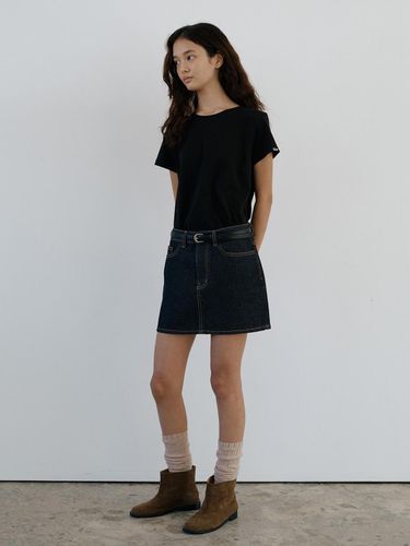 Raw Denim Mini Skirt - URAGO - Modalova