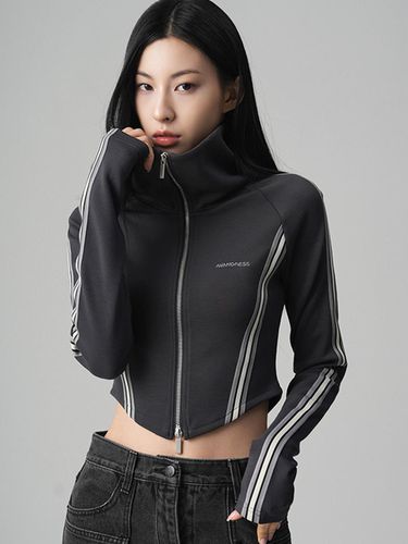 Slender Track Zip-Up_Charcoal - AVANDRESS - Modalova