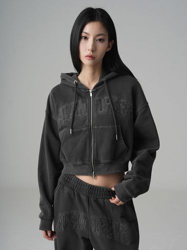 Felt 3D Pigment Zip-Up_Dark Grey - AVANDRESS - Modalova