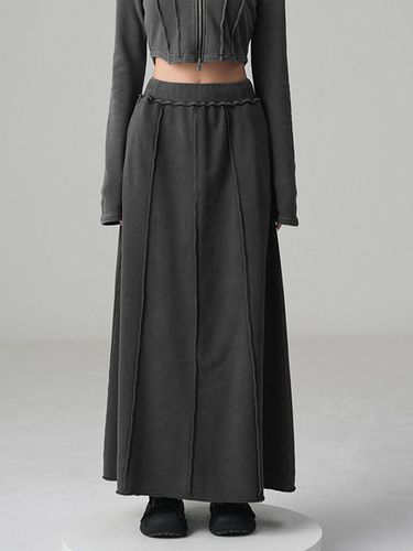 D Cutting Maxi Skirt_Pigment Charcoal - AVANDRESS - Modalova