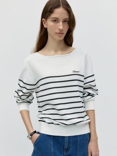 Striped Boatneck Sweater - DEPOUND - Modalova