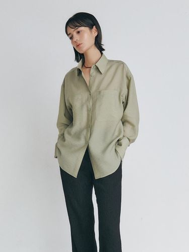 Silk Blended Oversized Sheer Shirt - MANNON - Modalova