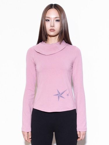 Flip Neck Long Sleeve T-Shirt_Dust Pink - ONSKA - Modalova