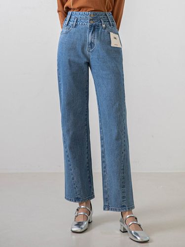 Unbalanced Denim Pants (Deep Blue) - NONANDNON - Modalova