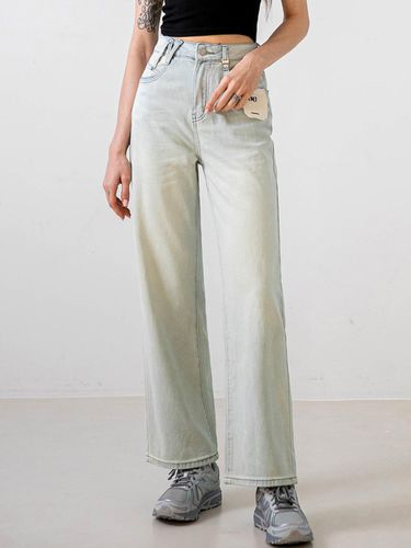 Semi Wide Denim Pants (Light Blue) - NONANDNON - Modalova