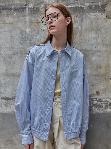 Stripe Blouson Shirts_Blue - CITYBREEZE - Modalova