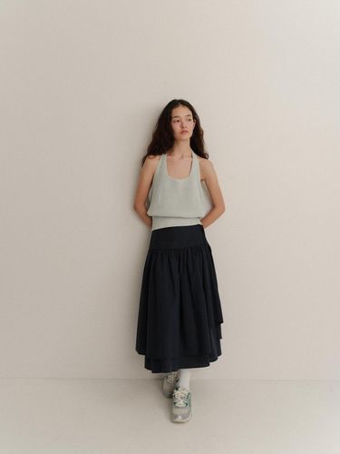 Meaning Double Belt Skirt_Navy - LOVE US U - Modalova