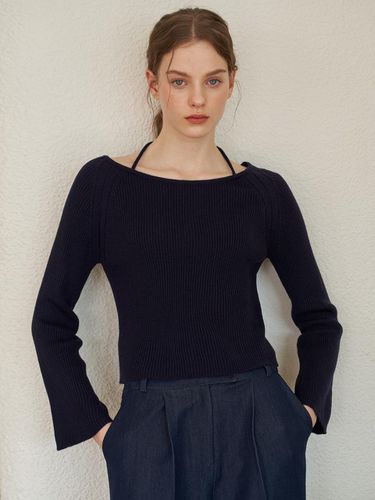 Hold Ribbon Knit_Navy - flove - Modalova