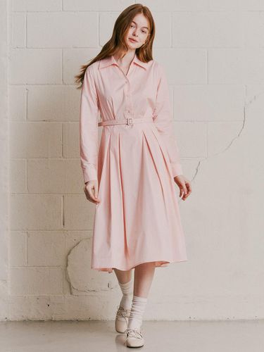 WD_V-neck belted shirt dress_PINK - We’Dee - Modalova