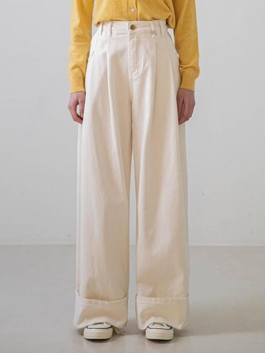 Roll-up Wide Cotton Pants_2 Colors - NONANDNON - Modalova