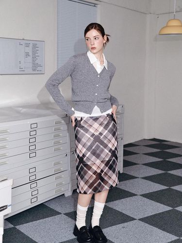 Preppie Check Skirt_Pink Check - ASURA - Modalova