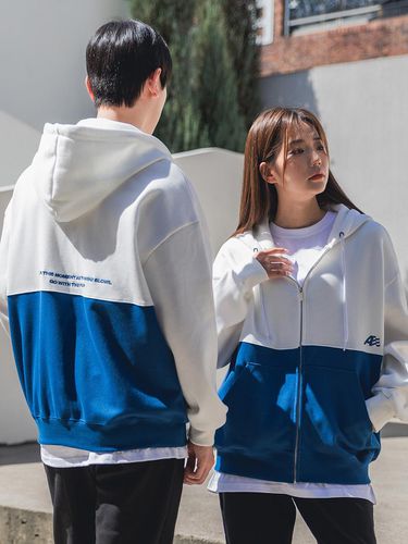 A Logo Embroidery Color Block Oversized Fit Hoodie - alvinclo - Modalova