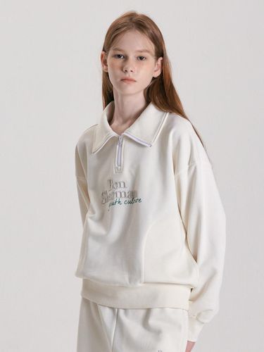 Women Embroidered Detailed Half Zip Up Sweatshirt - bensherman - Modalova