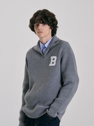 Men B Logo Half Zip Up Cardigan - 2colors - bensherman - Modalova