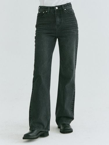 Stone Washed Slightly Bootcut Jeans - Black - FIELD WORKER - Modalova