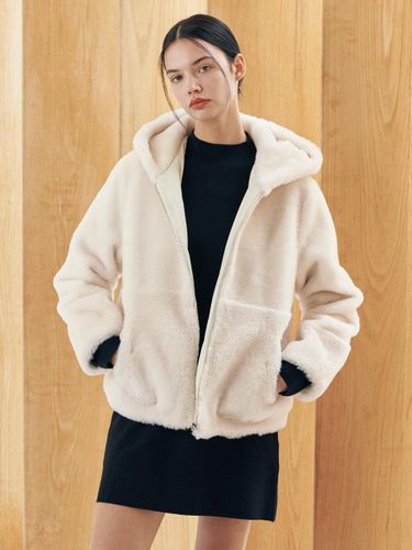 Real Shearling Hooded Jacket LMOJP02D2IV - LeftSeoul - Modalova