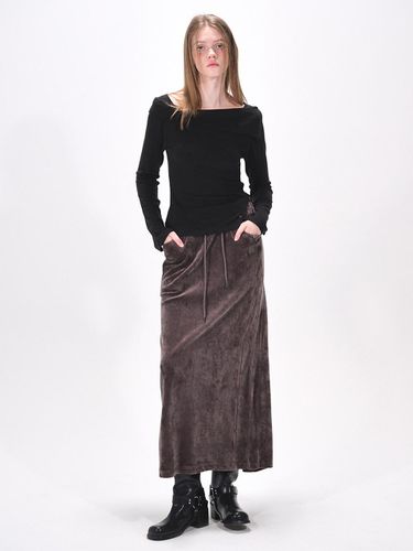 Velvet Banded Logo Skirt - ETMON - Modalova