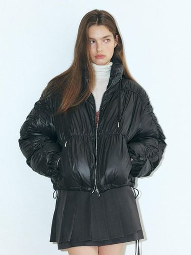 Piping Shirred Down Puffer, Black - ETMON - Modalova