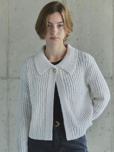 One Button Flared Knit Cardigan [White] - Ihr - Modalova