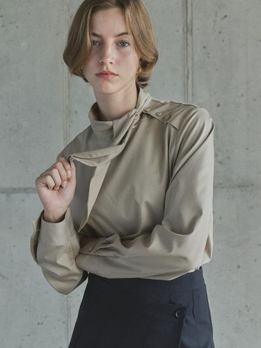 Ribbon Tie Wrinkle-Resistant Blouse [] - Ihr - Modalova