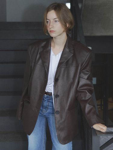 Eco Leather Tailored Oversized Jacket [] - Ihr - Modalova