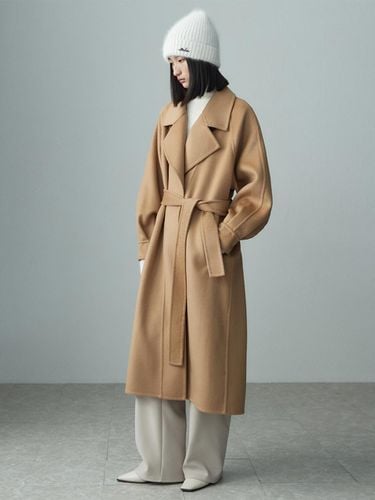 BALLOON SLEEVE BELTED ZIBELINE COAT - RE RHEE - Modalova