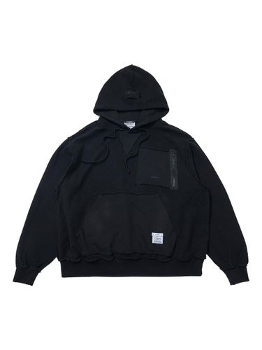 Inside-out Bio-washed Oversized Hoodie [Black] - STIGMA - Modalova