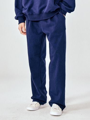 Solid Wide Sweatpants_Navy - MOMENTISM - Modalova