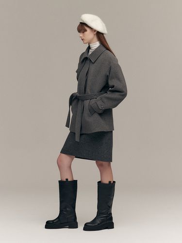 WOOL HALF COAT (dust gray) - MOAT - Modalova